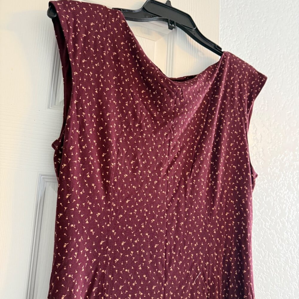Loft Women’s Floral Scrunch Side Sleeveless Dress, Red, Large - Picture 4 of 7